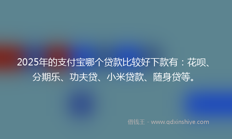 2025年的支付宝哪个贷款比较好下款有：花呗、分期乐、功夫贷、小米贷款、随身贷等。