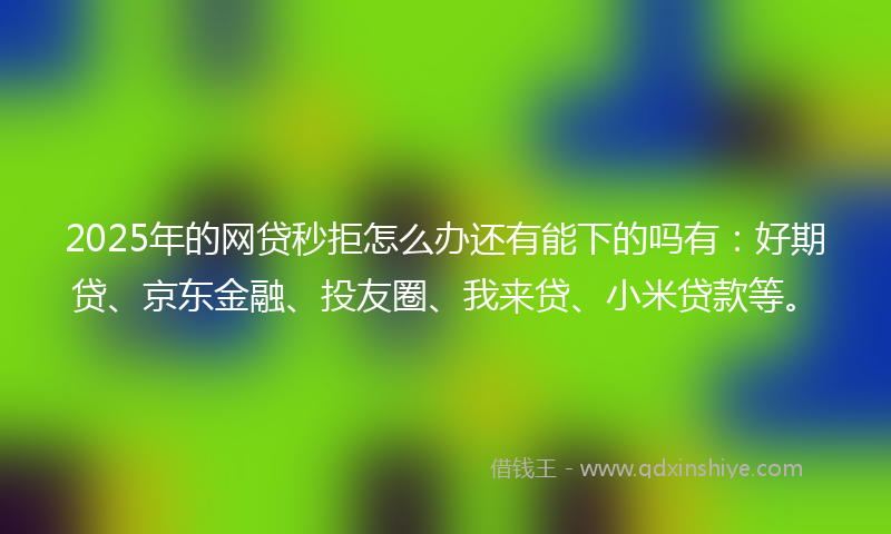 2025年的网贷秒拒怎么办还有能下的吗有：好期贷、京东金融、投友圈、我来贷、小米贷款等。