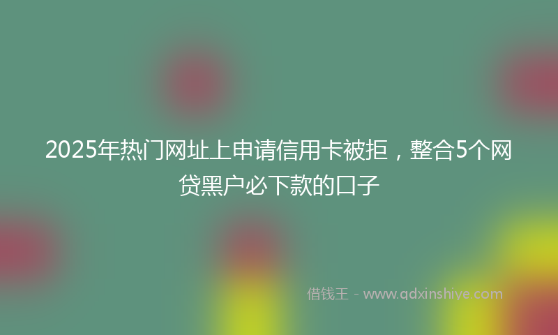 2025年热门网址上申请信用卡被拒，整合5个网贷黑户必下款的口子