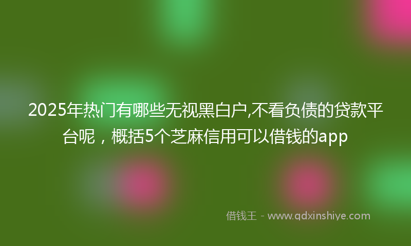 2025年热门有哪些无视黑白户,不看负债的贷款平台呢，概括5个芝麻信用可以借钱的app