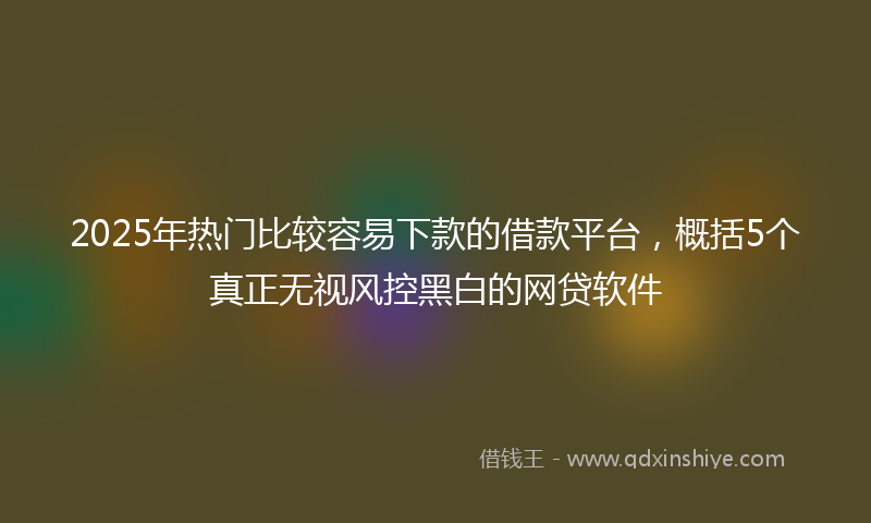 2025年热门比较容易下款的借款平台，概括5个真正无视风控黑白的网贷软件