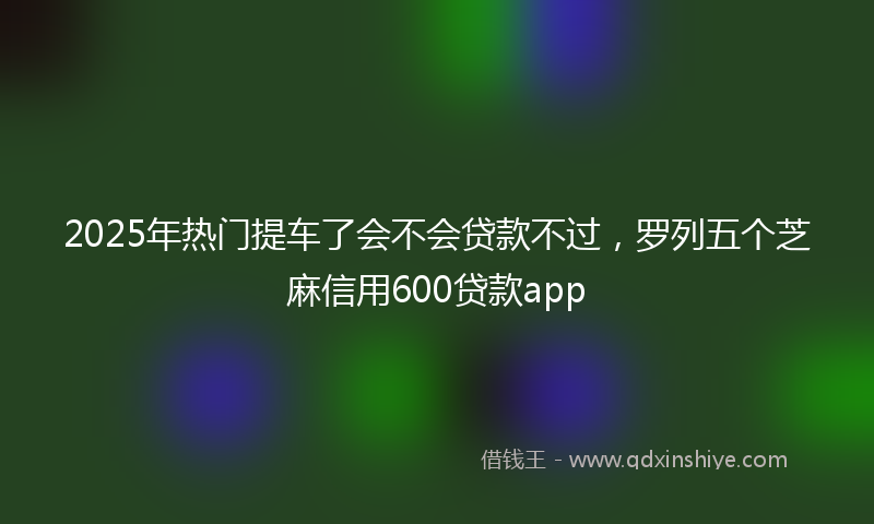 2025年热门提车了会不会贷款不过，罗列五个芝麻信用600贷款app