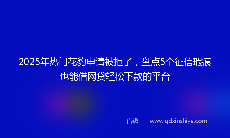 2025年热门花豹申请被拒了，盘点5个征信瑕疵也能借网贷轻松下款的平台