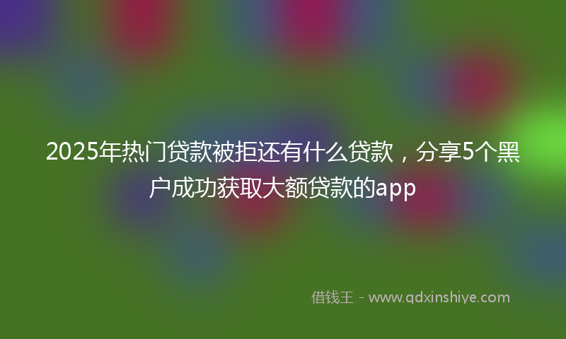 2025年热门贷款被拒还有什么贷款，分享5个黑户成功获取大额贷款的app
