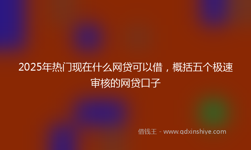 2025年热门现在什么网贷可以借，概括五个极速审核的网贷口子