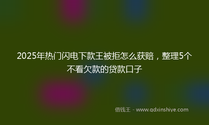 2025年热门闪电下款王被拒怎么获赔，整理5个不看欠款的贷款口子