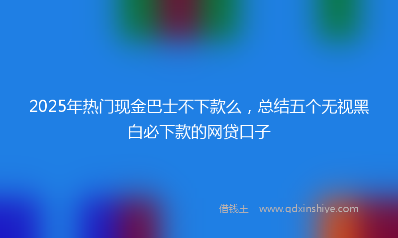 2025年热门现金巴士不下款么，总结五个无视黑白必下款的网贷口子