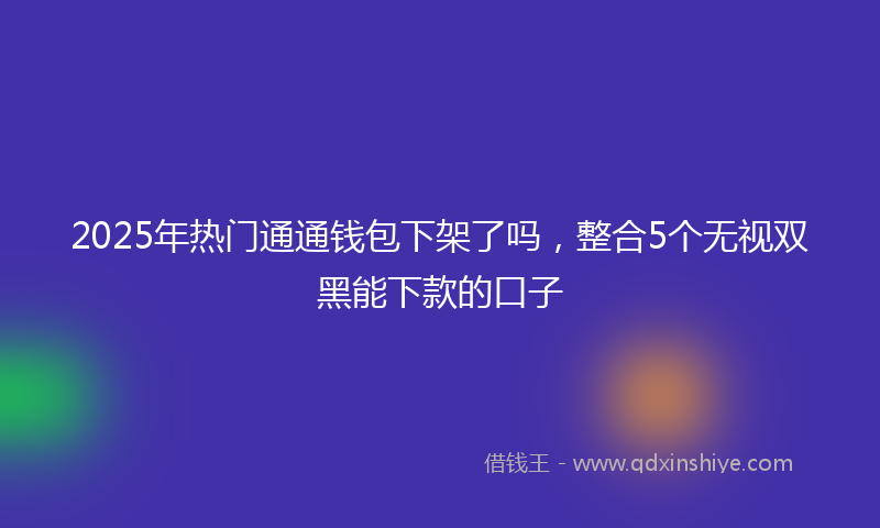 2025年热门通通钱包下架了吗，整合5个无视双黑能下款的口子
