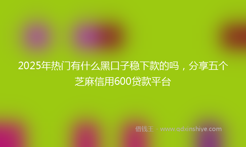 2025年热门有什么黑口子稳下款的吗，分享五个芝麻信用600贷款平台