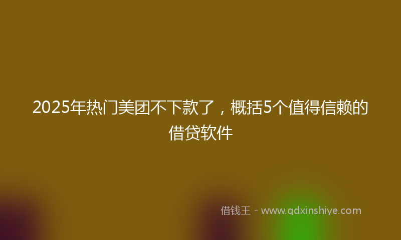 2025年热门美团不下款了，概括5个值得信赖的借贷软件