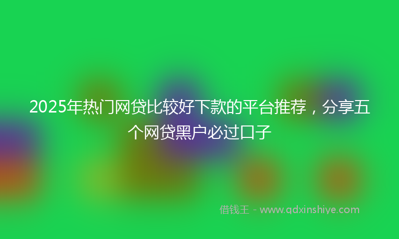2025年热门网贷比较好下款的平台推荐，分享五个网贷黑户必过口子
