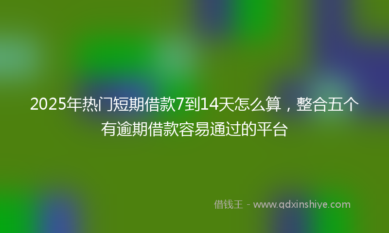 2025年热门短期借款7到14天怎么算，整合五个有逾期借款容易通过的平台
