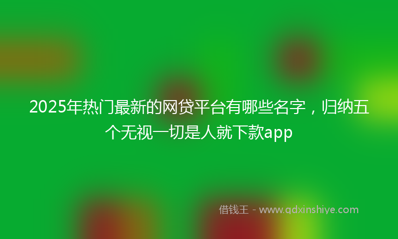 2025年热门最新的网贷平台有哪些名字，归纳五个无视一切是人就下款app