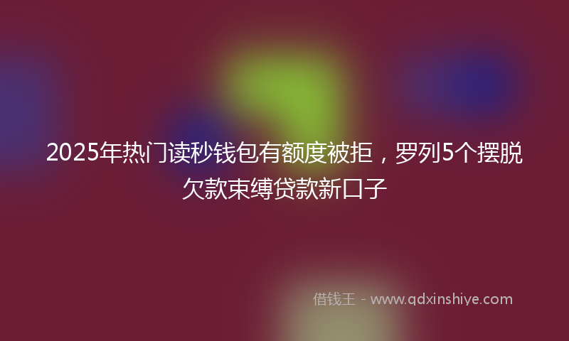 2025年热门读秒钱包有额度被拒，罗列5个摆脱欠款束缚贷款新口子