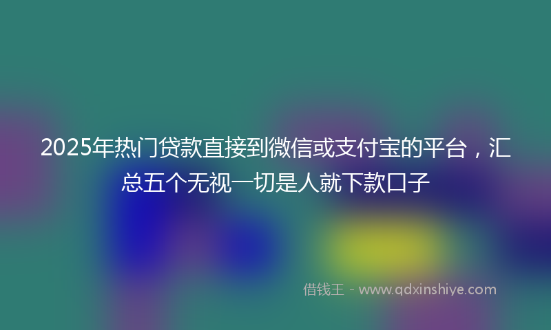 2025年热门贷款直接到微信或支付宝的平台，汇总五个无视一切是人就下款口子