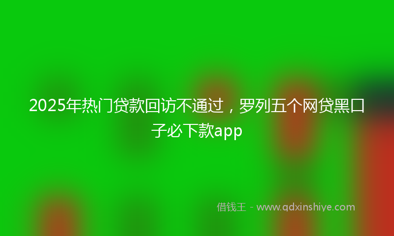 2025年热门贷款回访不通过，罗列五个网贷黑口子必下款app