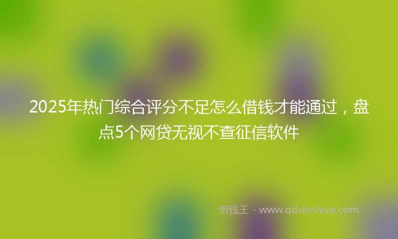 2025年热门综合评分不足怎么借钱才能通过，盘点5个网贷无视不查征信软件