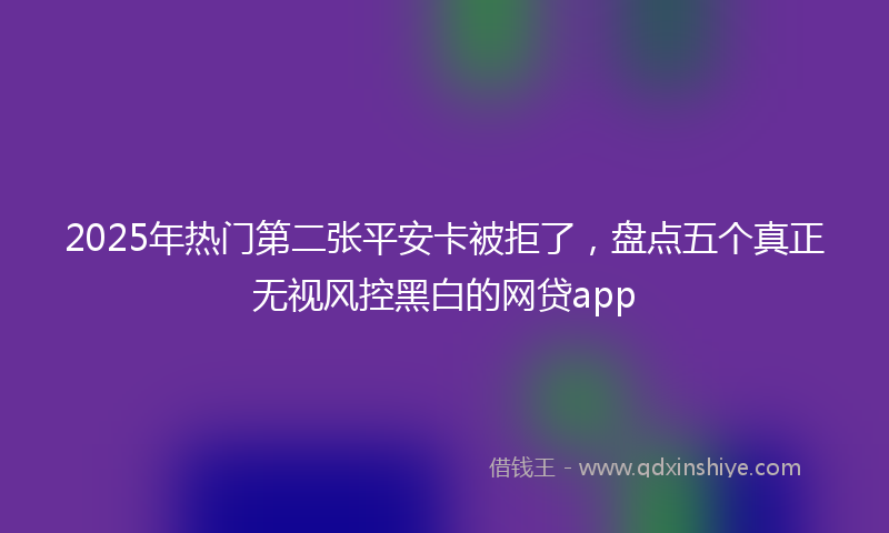 2025年热门第二张平安卡被拒了，盘点五个真正无视风控黑白的网贷app