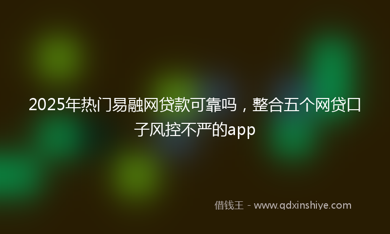 2025年热门易融网贷款可靠吗，整合五个网贷口子风控不严的app