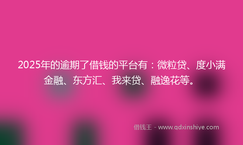 2025年的逾期了借钱的平台有：微粒贷、度小满金融、东方汇、我来贷、融逸花等。