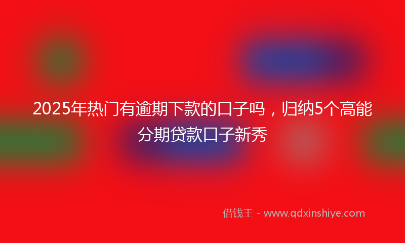 2025年热门有逾期下款的口子吗，归纳5个高能分期贷款口子新秀