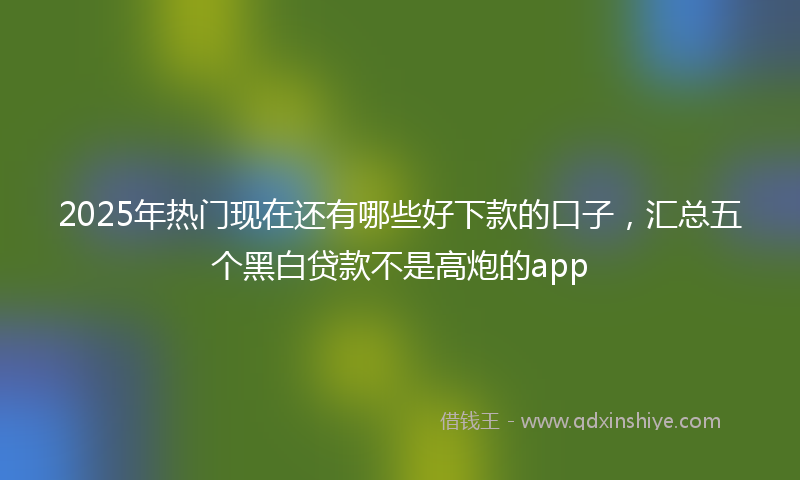 2025年热门现在还有哪些好下款的口子，汇总五个黑白贷款不是高炮的app