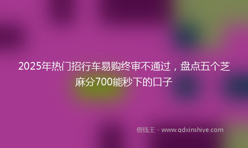2025年热门招行车易购终审不通过，盘点五个芝麻分700能秒下的口子