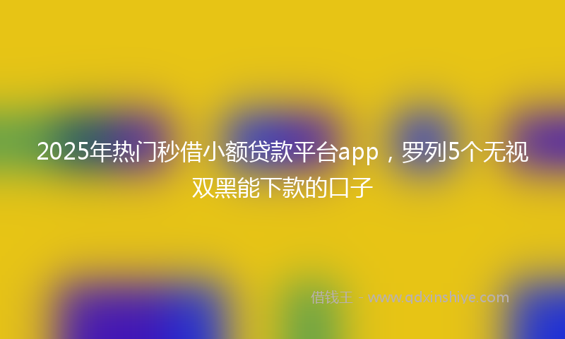 2025年热门秒借小额贷款平台app，罗列5个无视双黑能下款的口子