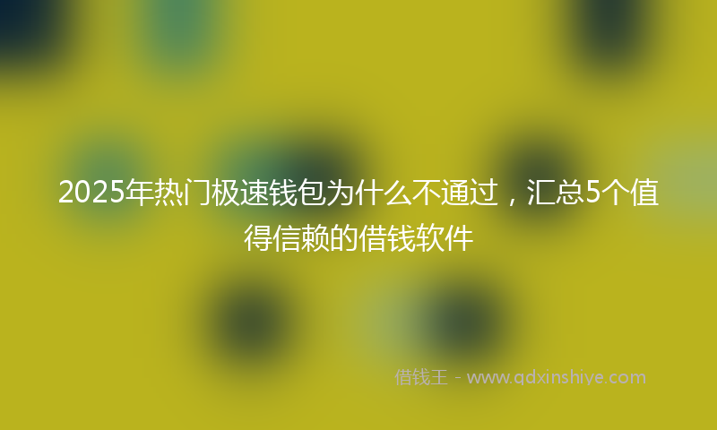 2025年热门极速钱包为什么不通过，汇总5个值得信赖的借钱软件