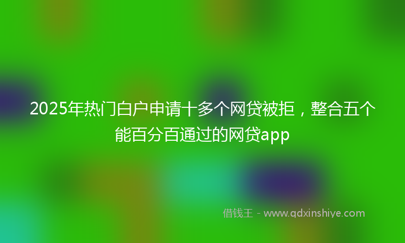 2025年热门白户申请十多个网贷被拒，整合五个能百分百通过的网贷app