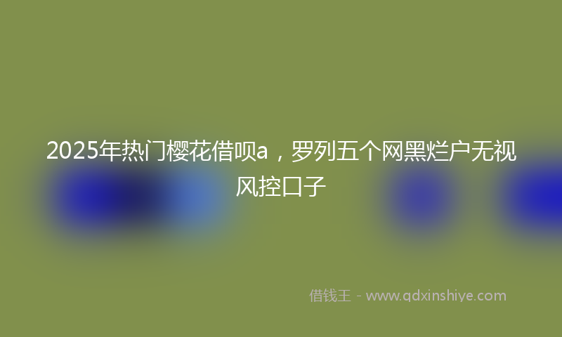 2025年热门樱花借呗a，罗列五个网黑烂户无视风控口子