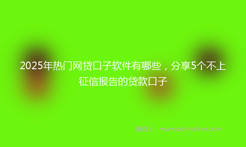 2025年热门网贷口子软件有哪些，分享5个不上征信报告的贷款口子