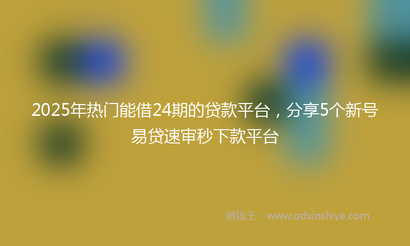 2025年热门能借24期的贷款平台，分享5个新号易贷速审秒下款平台