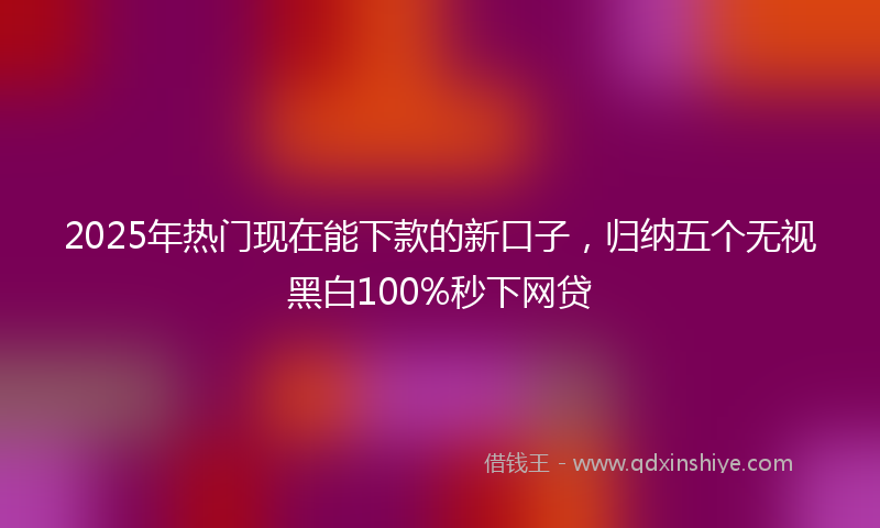 2025年热门现在能下款的新口子，归纳五个无视黑白100%秒下网贷