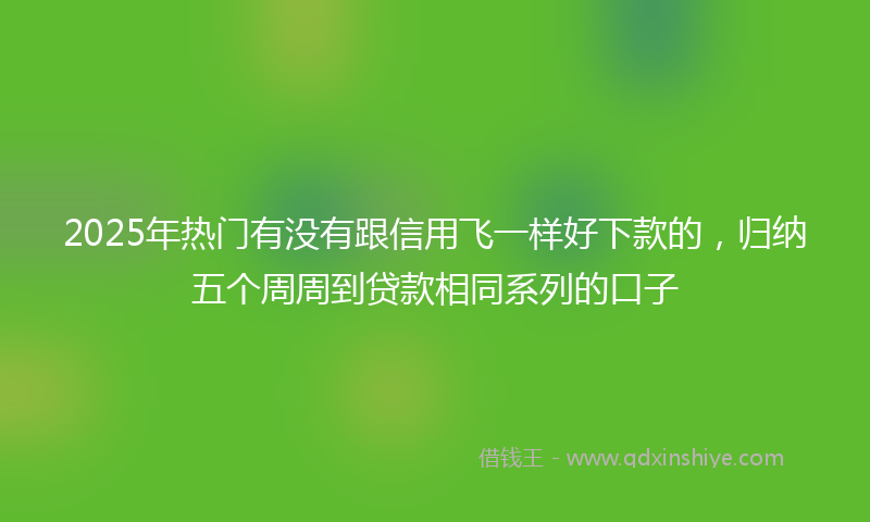 2025年热门有没有跟信用飞一样好下款的，归纳五个周周到贷款相同系列的口子