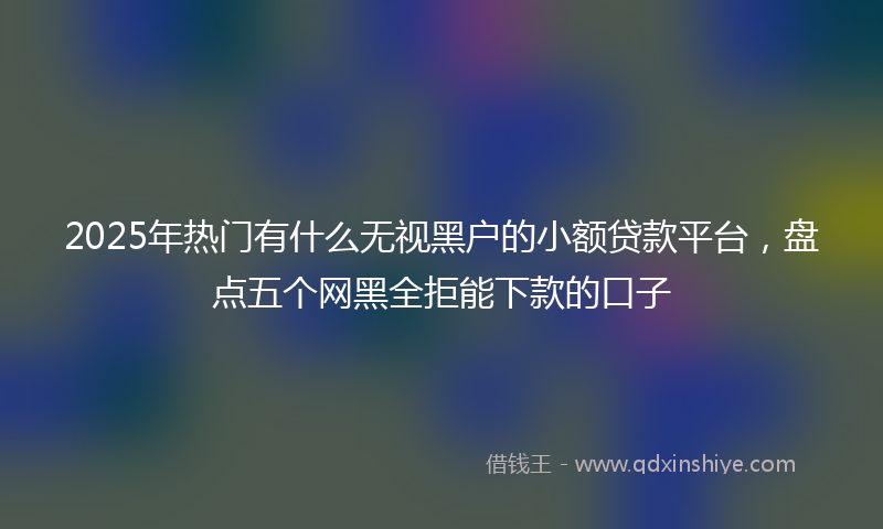 2025年热门有什么无视黑户的小额贷款平台，盘点五个网黑全拒能下款的口子