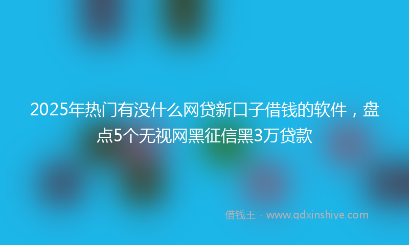 2025年热门有没什么网贷新口子借钱的软件，盘点5个无视网黑征信黑3万贷款