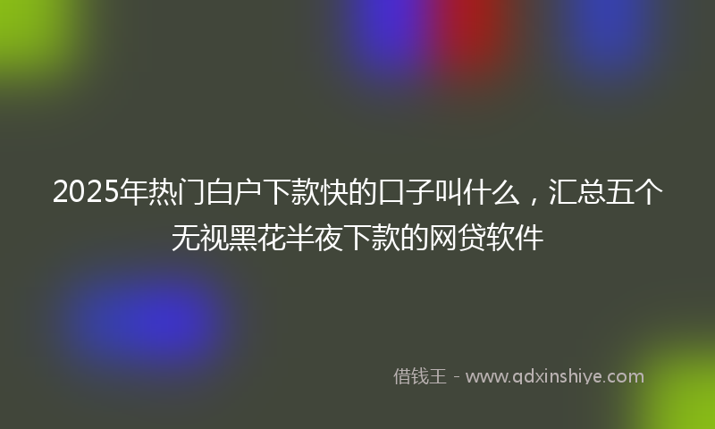 2025年热门白户下款快的口子叫什么，汇总五个无视黑花半夜下款的网贷软件