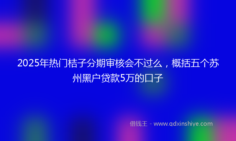 2025年热门桔子分期审核会不过么，概括五个苏州黑户贷款5万的口子