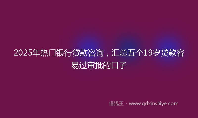 2025年热门银行贷款咨询，汇总五个19岁贷款容易过审批的口子