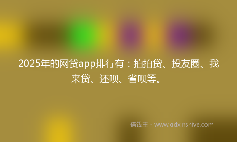 2025年的网贷app排行有：拍拍贷、投友圈、我来贷、还呗、省呗等。