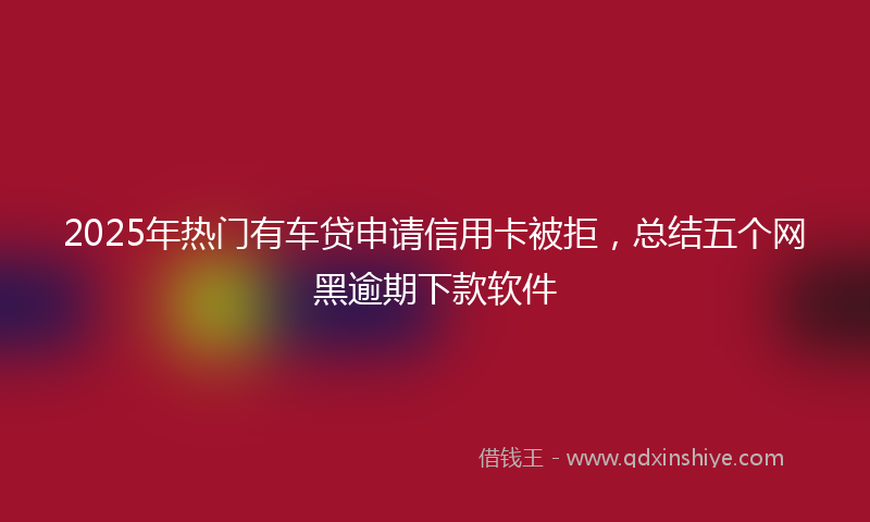 2025年热门有车贷申请信用卡被拒，总结五个网黑逾期下款软件