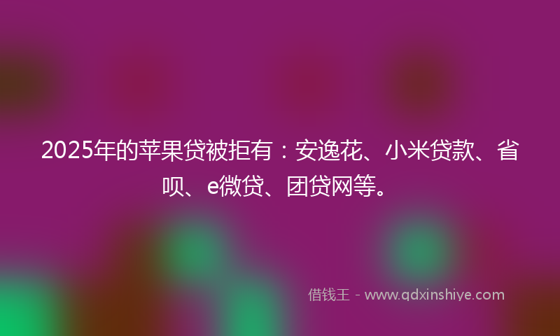 2025年的苹果贷被拒有：安逸花、小米贷款、省呗、e微贷、团贷网等。