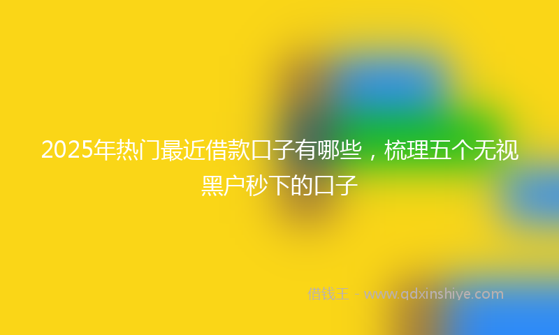 2025年热门最近借款口子有哪些，梳理五个无视黑户秒下的口子