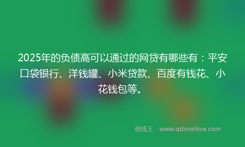2025年的负债高可以通过的网贷有哪些有：平安口袋银行、洋钱罐、小米贷款、百度有钱花、小花钱包等。