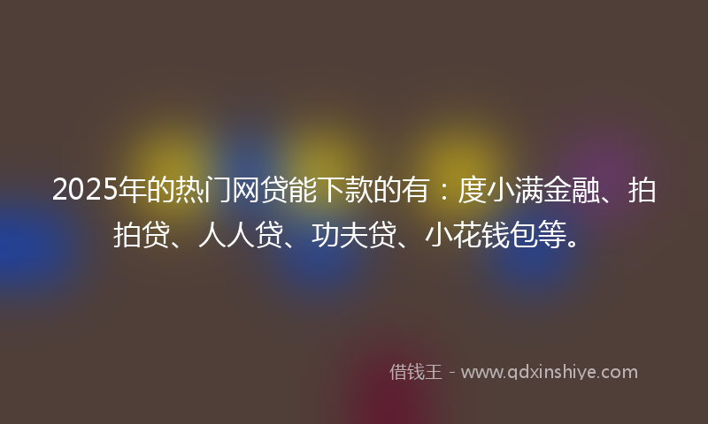 2025年的热门网贷能下款的有：度小满金融、拍拍贷、人人贷、功夫贷、小花钱包等。