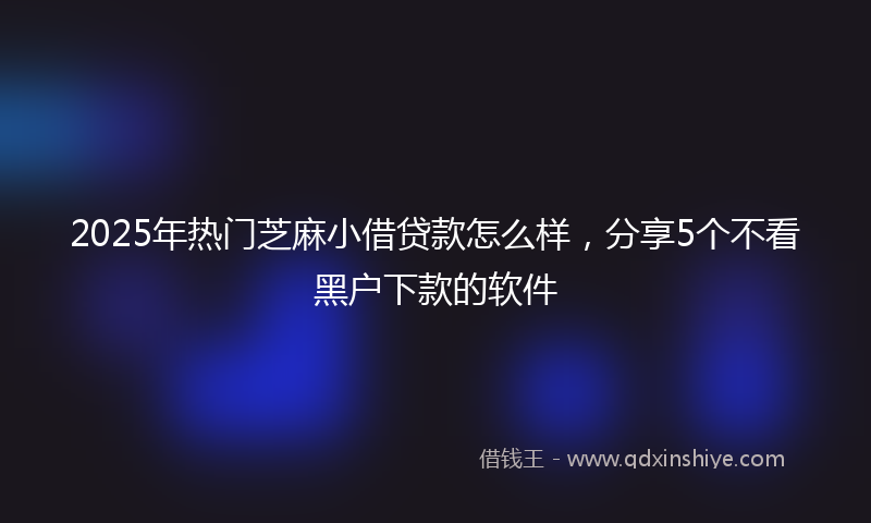 2025年热门芝麻小借贷款怎么样，分享5个不看黑户下款的软件