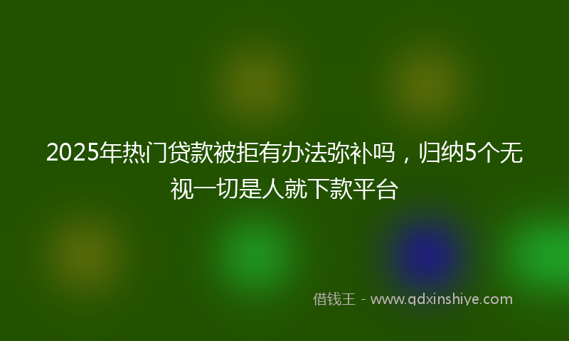 2025年热门贷款被拒有办法弥补吗，归纳5个无视一切是人就下款平台