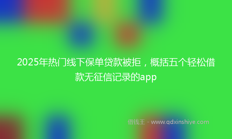 2025年热门线下保单贷款被拒，概括五个轻松借款无征信记录的app