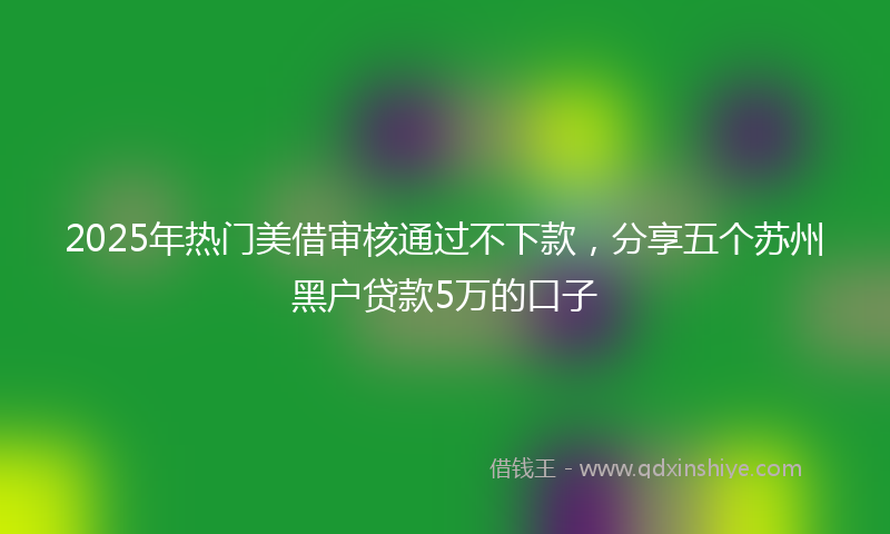 2025年热门美借审核通过不下款，分享五个苏州黑户贷款5万的口子